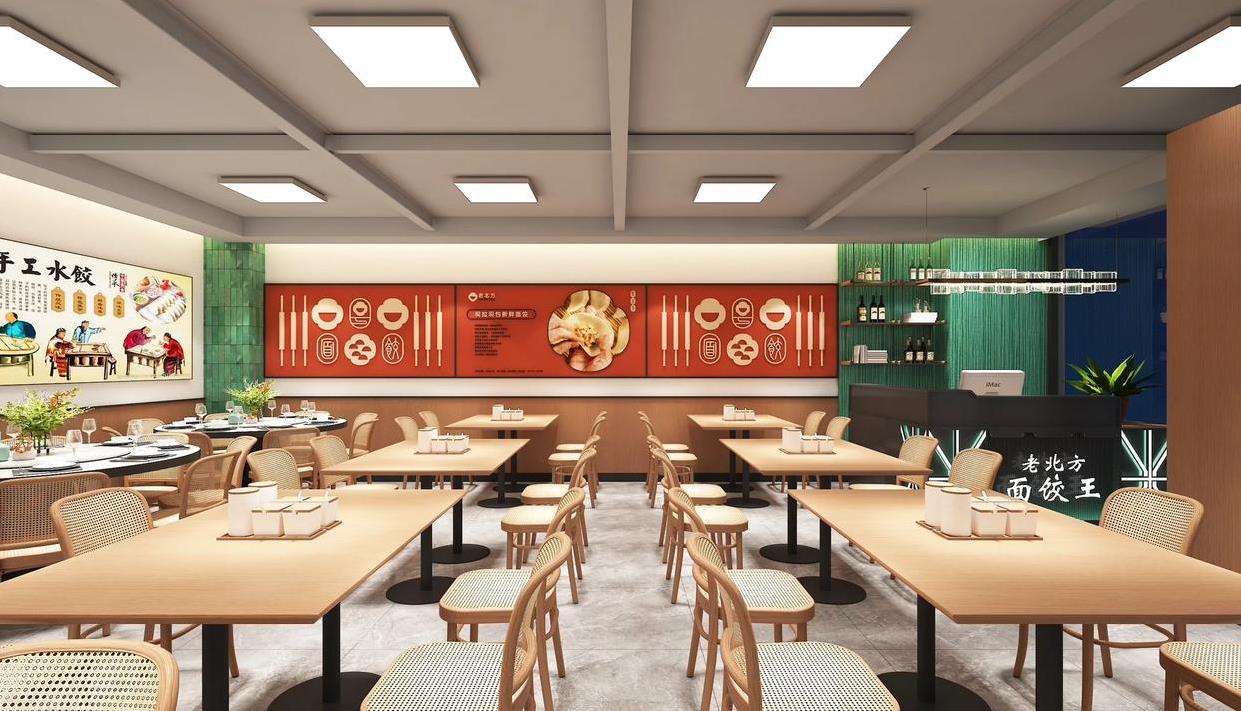 現代簡約風格餐飲店設計效果圖案例